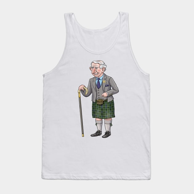 King Charles III Tank Top by Mackaycartoons